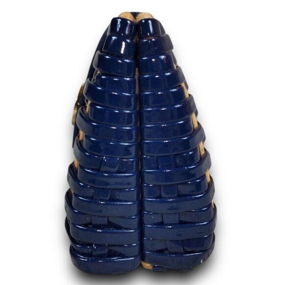Tory Burch Woven Navy Leather Clutch - Picture 5 of 10